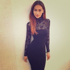 Women's Lace Floral Print Flowy Party Maxi Dress